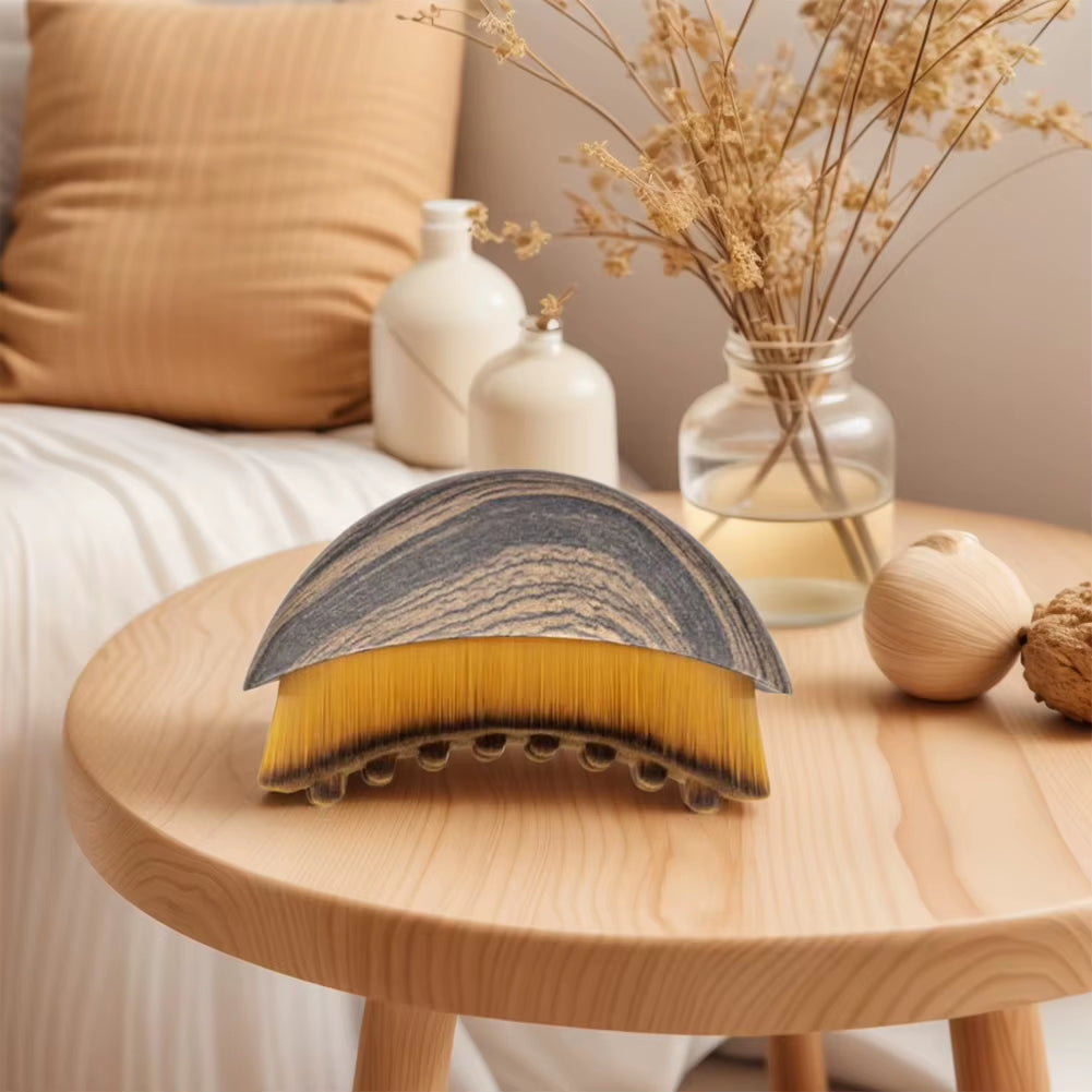 Dry Brushing Face Brush Portable Facial Lymphatic Massage Brush Soft Bristles Contoured Face Sculpting Tool for Home & Spa Use